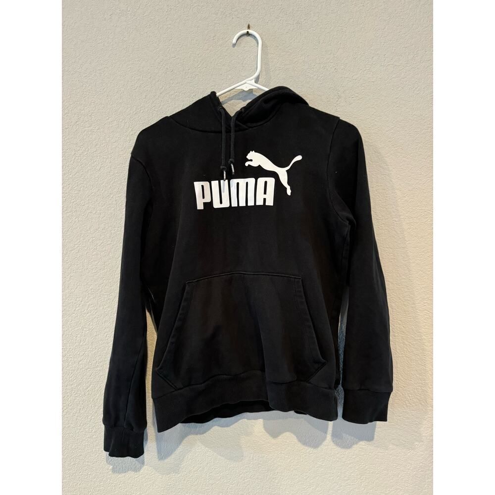 Puma Women's Size Medium‎ Classic Athletic Pullover Hooded Sweatshirt Black